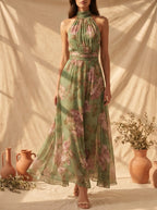 Esmeralda | Vestido Maxi Halter Floral