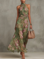 Esmeralda | Vestido Maxi Halter Floral