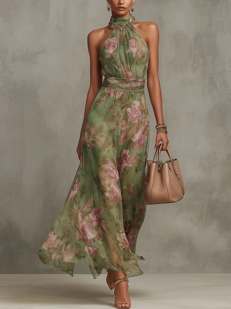 Esmeralda | Vestido Maxi Halter Floral