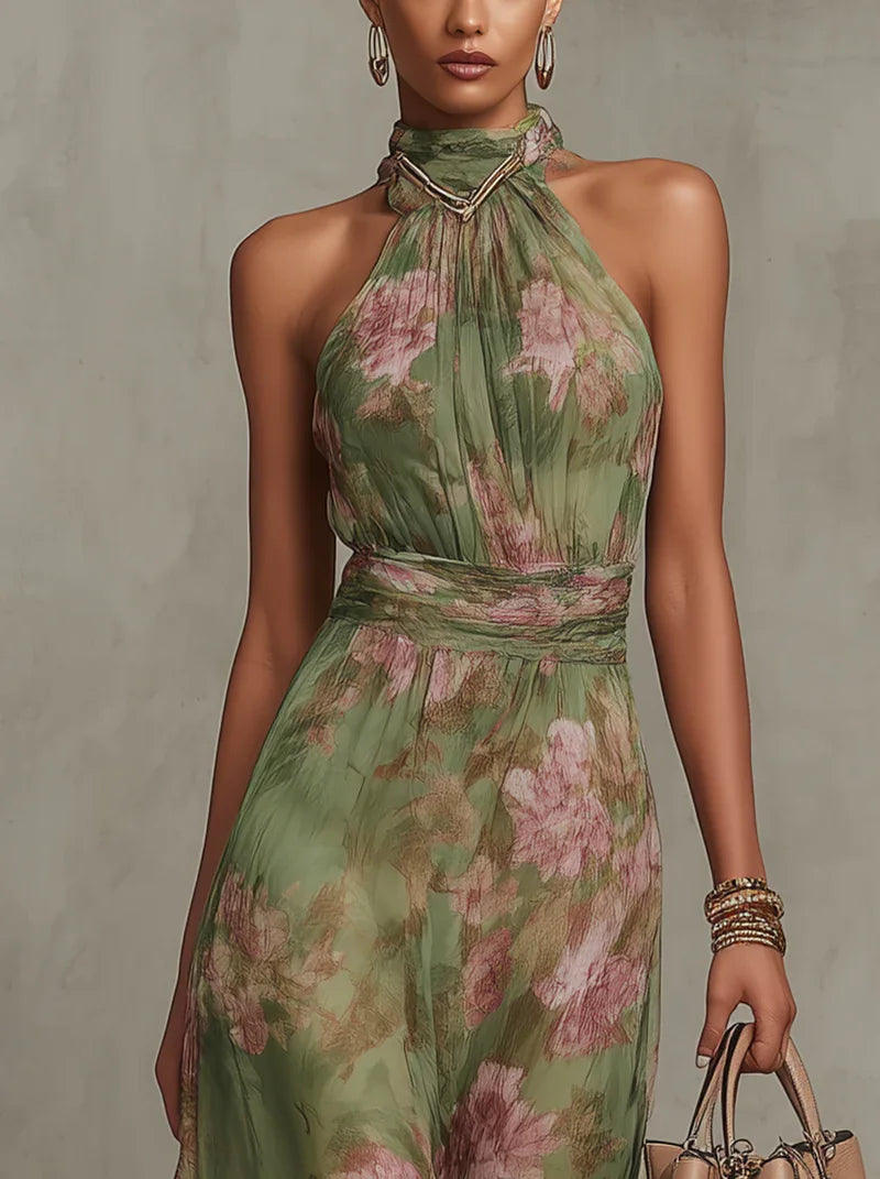 Esmeralda | Vestido Maxi Halter Floral