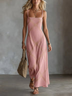Nieves | Vestido Maxi de Tirantes con Estampado Geométrico