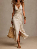 Oriana | Vestido Midi Cruzado con Encaje