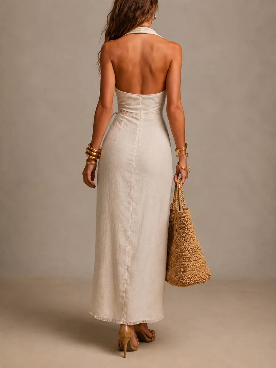 Oriana | Vestido Midi Cruzado con Encaje