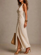 Oriana | Vestido Midi Cruzado con Encaje