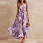 Samira | Vestido Floral Asimétrico de un Hombro