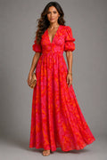 Soledad | Vestido Fluido Rosa y Naranja