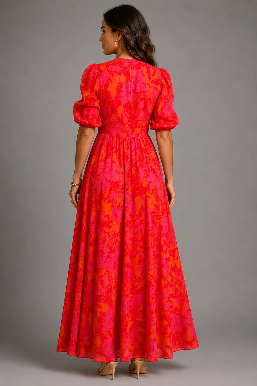 Soledad | Vestido Fluido Rosa y Naranja