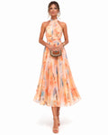Ximena | Vestido Halter Estampado Acuarela