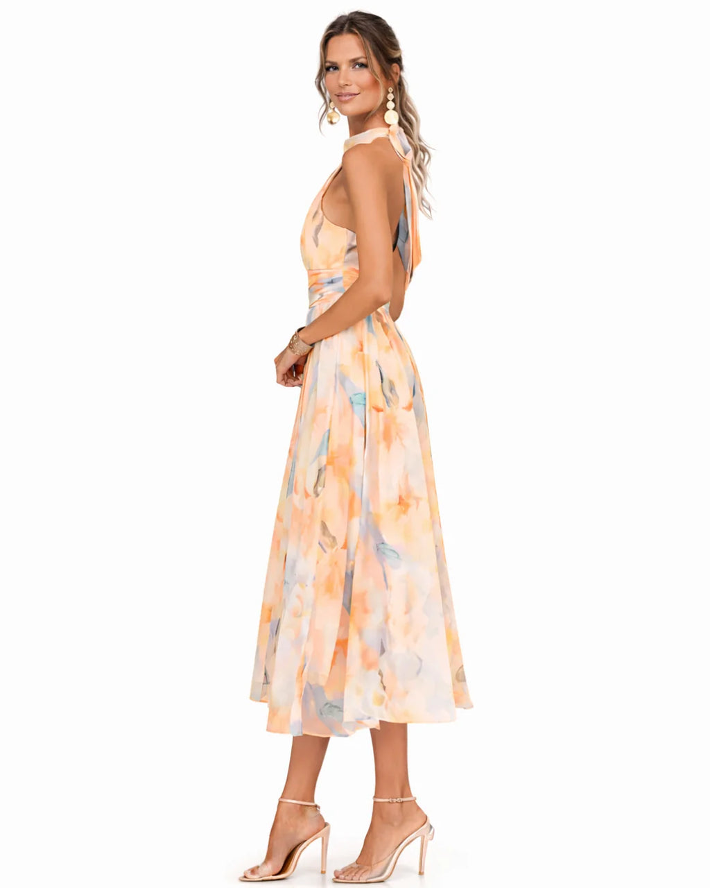 Ximena | Vestido Halter Estampado Acuarela