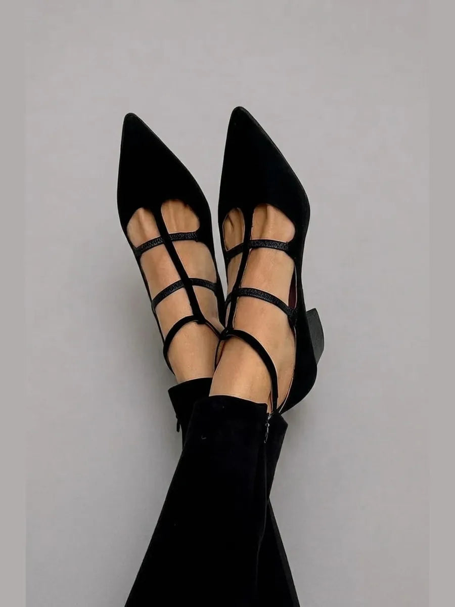 Consuelo | Zapatos de Punta con Tiras Cruzadas