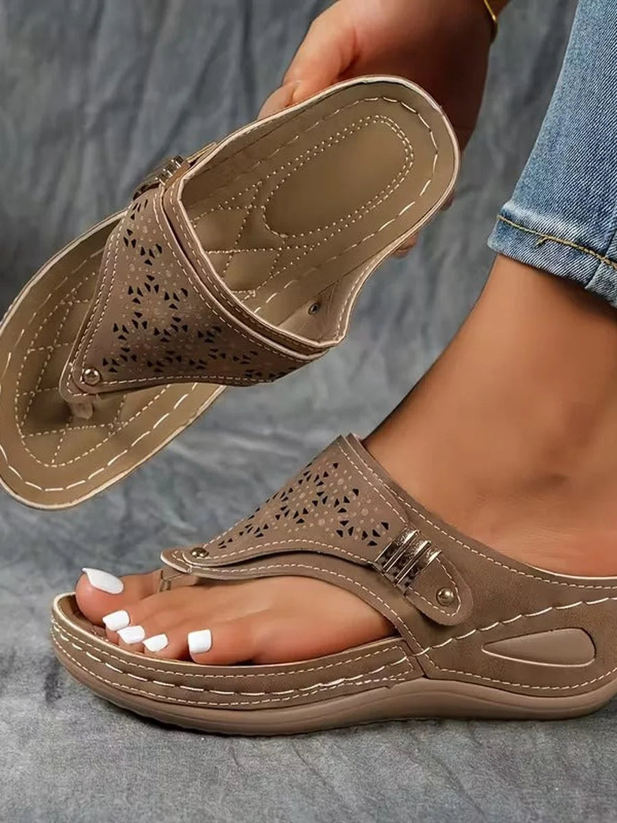 Elvira | Sandalias de Cuña con Soporte