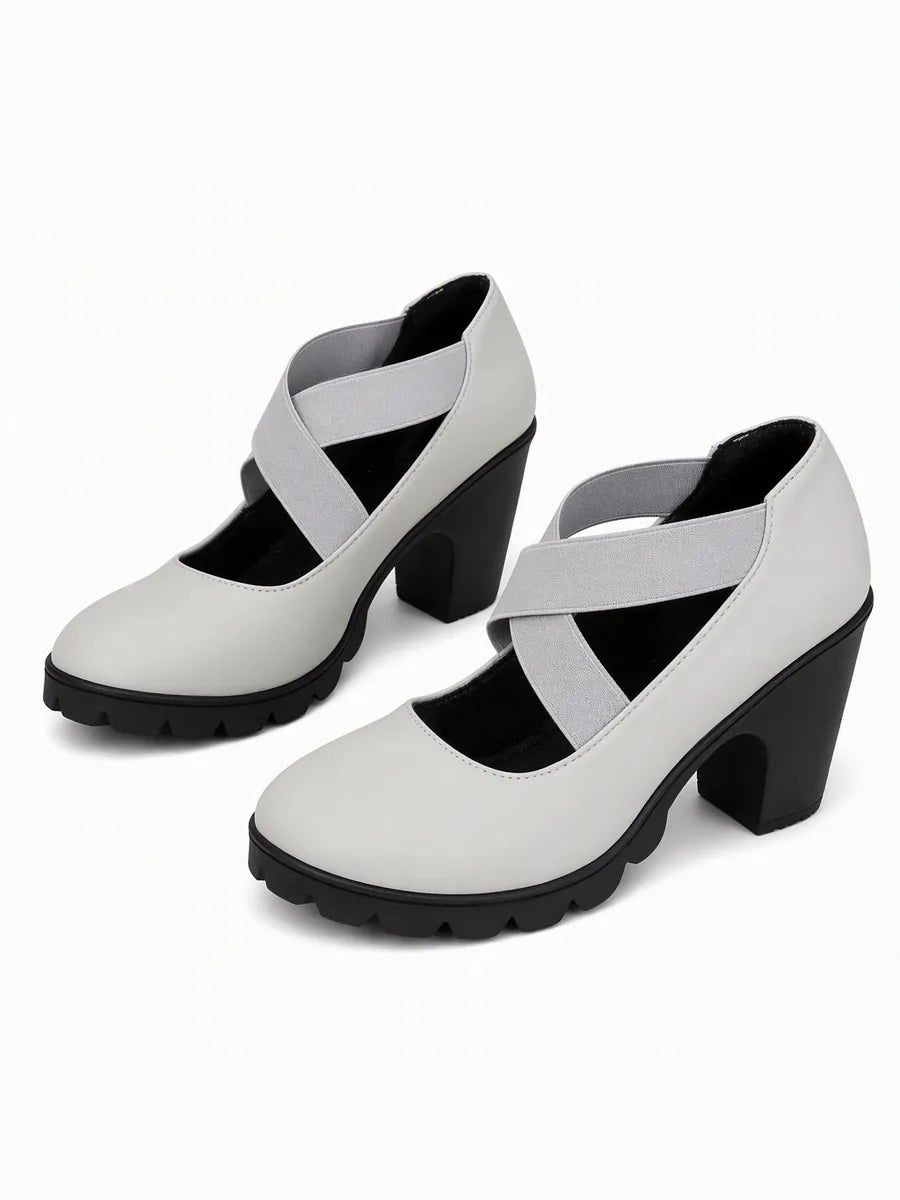 Ramona | Zapatos de Tacón Ancho con Tiras Cruzadas