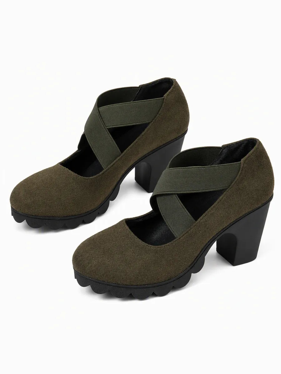 Ramona | Zapatos de Tacón Ancho con Tiras Cruzadas