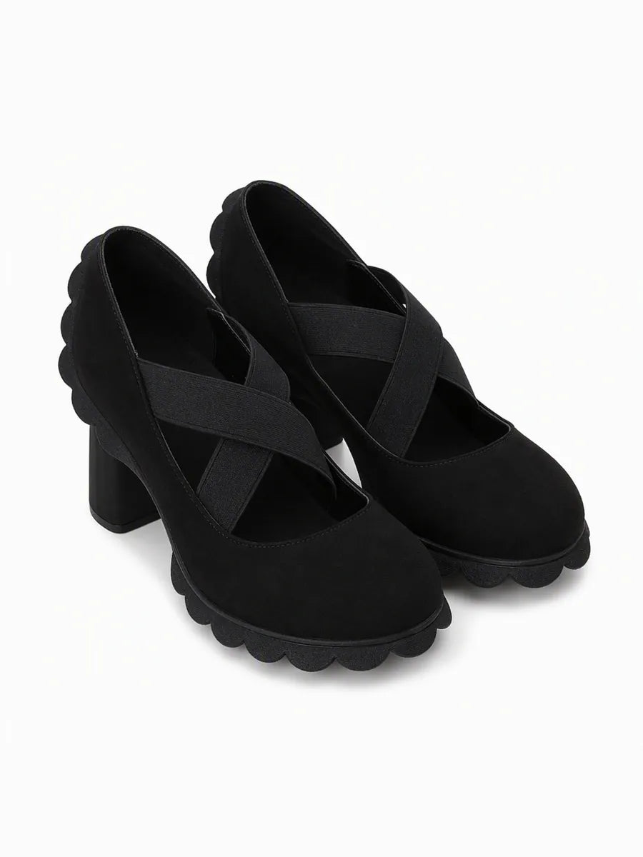 Ramona | Zapatos de Tacón Ancho con Tiras Cruzadas