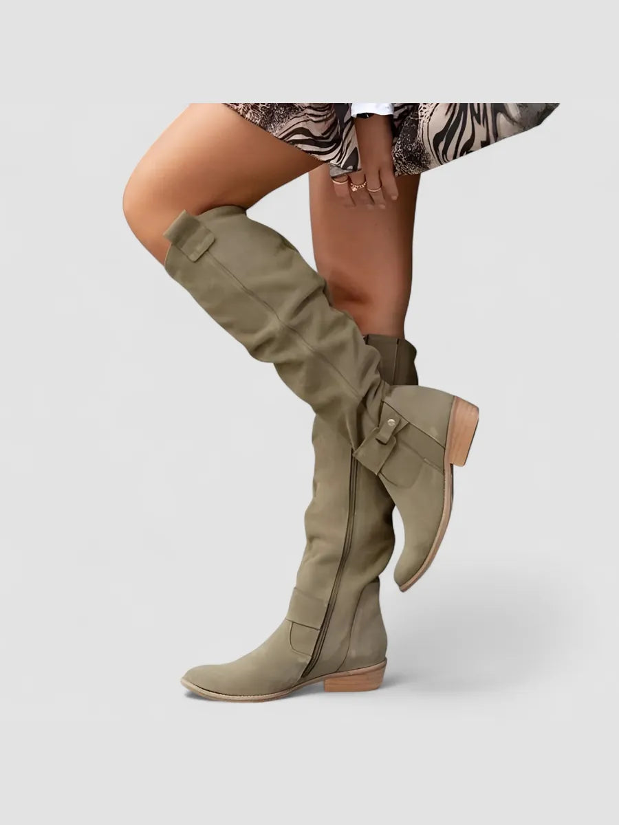 Yolanda | Botas Altas Elegantes con Caña Fruncida